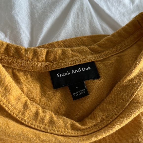 Frank and Oak Mustard Yellow Short Sleeve cotton t-shirt - Picture 4 of 5